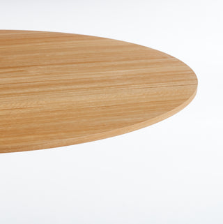 Sunvega 42.1 Inch Round Oak MDF Top Pedestal Dining Table for 4-6 People