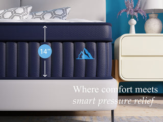 Sunvega 14 Inch Twin Size Firm Hybrid Mattress with Cooling Foams and Reinforced Edges