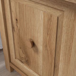 Sunvega Farmhouse Style Brown Finish Night Stand with Hidden Storage