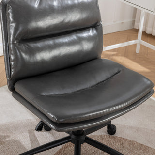 Sunvega Adjustable Swivel Criss-Cross Chair with Cushioned Wide Seat for Office