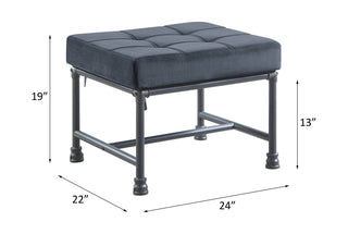 Sunvega Brantley Gray Velvet Upholstered Bench with Memory Foam Cushion