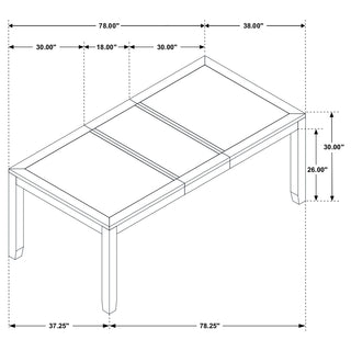 Sunvega Grey and Black Rectangular Dining Table with Extension Leaf for Versatile Dining