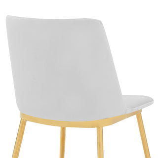 Sunvega Modern Velvet Upholstered Dining Chairs with Gold Metal Legs Set of 2