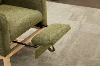 Sunvega Modern Upholstered Nursery Glider Rocking Chair with High Backrest and Side Pocket