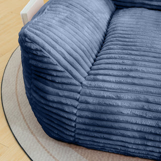 Sunvega Oversized Comfy Beige Bean Bag Chair with Supportive Armrests for Living Room