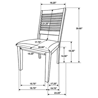 Sunvega Modern Farmhouse Dining Chairs with Latte Upholstery and Ladderback Design