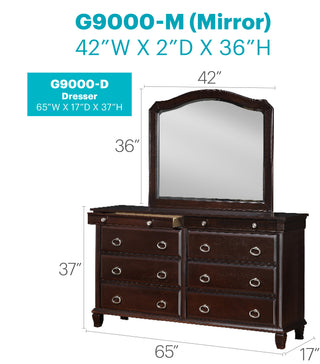 Sunvega Classic Traditional Nightstand in Rich Cappuccino Wood Veneer with Felt Lined Drawers