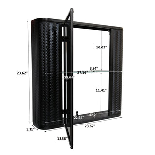 Sunvega Wall-Mounted Metal Framed Medicine Cabinet with Mirror and Inner Shelves