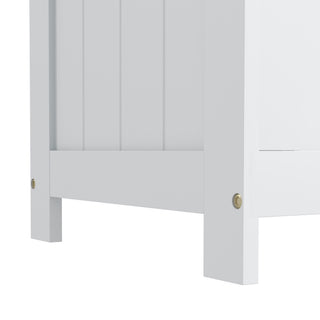 Sunvega Wooden Storage Chest with Safety Hinges and Side Handles White