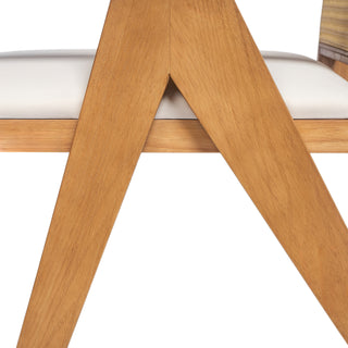 Sunvega Natural Rattan Dining Chairs with Perforated Design Set of 2 for Living Room