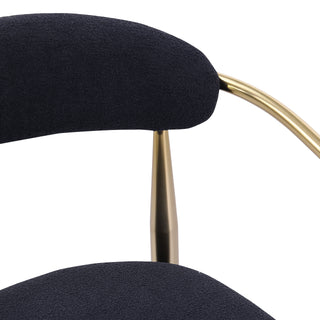 Sunvega Modern Upholstered Bar Stools Set of 2 with Metal Frame and Curved Backrest