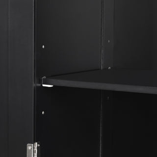 Sunvega Tall Freestanding Bathroom Storage Cabinet with Two Drawers and Adjustable Shelf