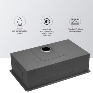 Sunvega 32x19 Inch Undermount Kitchen Sink with Superior Drainage and Soundproofing