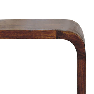 Sunvega Ultra Compact Solid Mango Wood Minimalist Chestnut Bedside Table