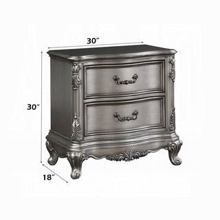 Sunvega Traditional Luxury Nightstand with 2 Drawers in Cherry Oak Finish