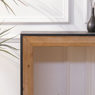 Sunvega Modern Two-Tone Wood Bench with U-Shaped Design for Entryway or Dining