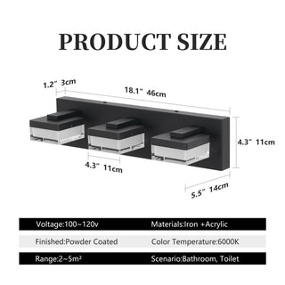 Sunvega Exclusive Original Design 4 Lights Bathroom Vanity Fixture in Matt Black