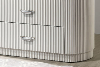 Sunvega Modern Contemporary Light Gray Chest with Cultured Stone Top and Chrome Handles