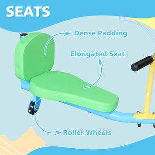 Sunvega 360 Degree Rotating Double Seesaw with Backrest and Safety Handle for Playground