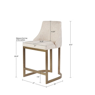 Sunvega Modern Contemporary Counter Height Stool with Metal Base and Curved Arms