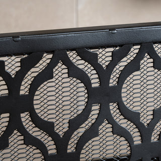 Sunvega Modern Overlapping Circle Pattern Iron Frame Single Panel Fire Screen