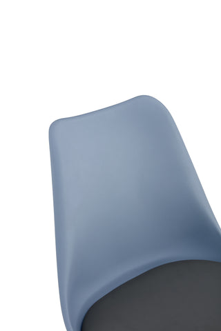 Sunvega Modern Dining Chairs with Golden Steel Legs and Plastic Seat Set of 4 Grey