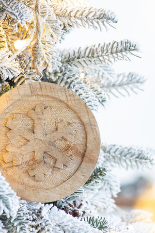 Sunvega Weathered Finish Iron Snowflake Hanging Ball Ornaments for Holiday Decor