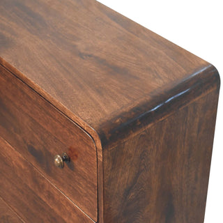 Sunvega Curved California Walnut Chest with Nordic Legs and 3 Drawers
