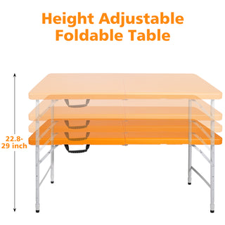 Sunvega 8ft Pink Folding Table with Waterproof Top and Foldable Design for Camping