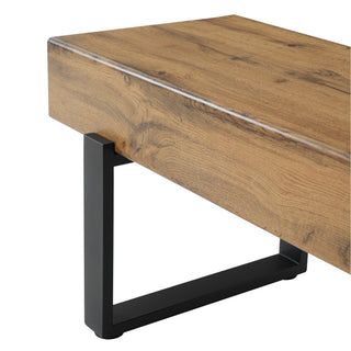 Sunvega 59" Modern Black MDF Bench with Metal Legs for Entryway and Bedroom