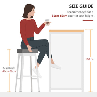 Sunvega Modern Bar Table with 3 Storage Shelves and Anti-Toppling Device for Kitchen