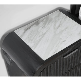 Sunvega Beverly Black and White Nightstand with Cooler Inserted and Speaker
