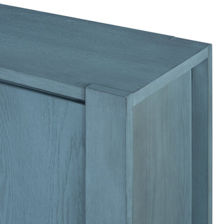 Sunvega Retro Wood Sideboard Buffet Cabinet with Distressed Finish and Adjustable Shelves