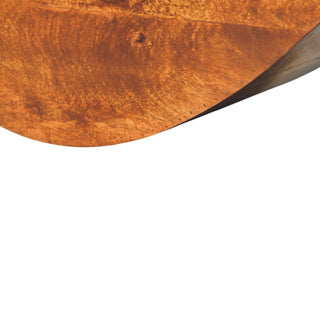 Sunvega Handcrafted Solid Mango Wood Crescent Floating Shelf with Chestnut Finish