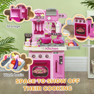 Sunvega Kids Kitchen Playset with Lights Sounds and 33 Accessories for Toddlers