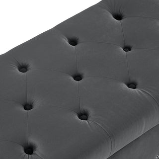 Sunvega Plush Tufted Storage Bench with Nail Accent for Bedroom Seating