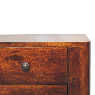 Sunvega Bera Chestnut Bedside Table with 2 Drawers and Nordic Legs
