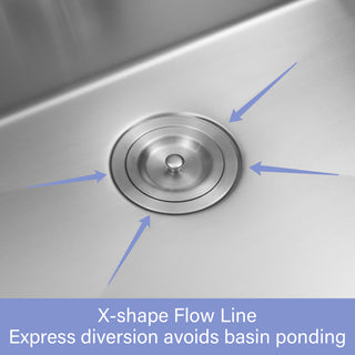 Sunvega 32x19 Inch Undermount Kitchen Sink with Superior Drainage and Soundproofing