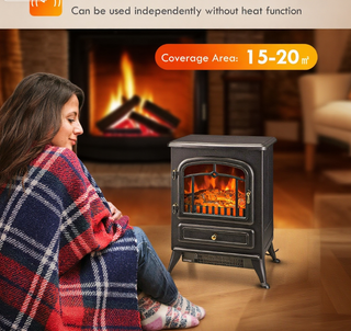 Sunvega Freestanding Fireplace Mantel with Baroque Design and Storage Columns
