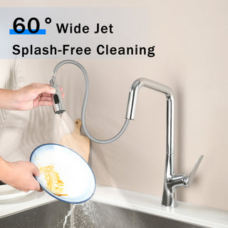 Sunvega Matte Black High Arc Pull Down Kitchen Faucet with 3 Spray Modes