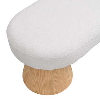 Sunvega Fully Assembled Upholstered Dining Bench with Wood Legs and Non-Slip Pads