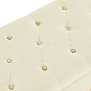 Sunvega Plush Tufted Storage Bench with Nail Accent for Bedroom Seating