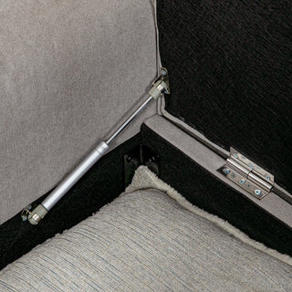Sunvega Upholstered Tufted Storage Ottoman Bench with Rolled Arms for Bedroom