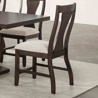 Sunvega Contemporary Espresso Slat Back Chairs with Upholstered Seat for Dining Room