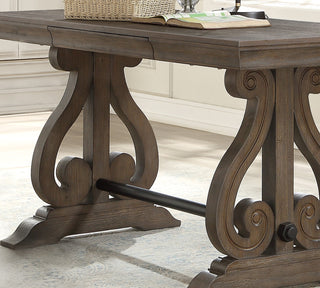 Sunvega Dark Oak Finish Wooden Backrest Bench with Curved Arms for Dining