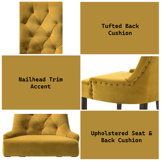 Sunvega Two-Tone Beige Fabric Side Chair with Reclaimed Gray Finish and Nailhead Trim
