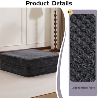 Sunvega Convertible Modular Sectional Mahjong Sofa Bed with Ottoman in Circle Fleece Fabric