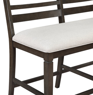 Sunvega Classic Style Dark Espresso Finish Upholstered Wooden Dining Bench