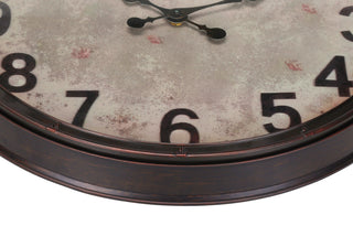 Sunvega 20 Inch Round Antique Brown Wall Clock with Non-Ticking Mechanism