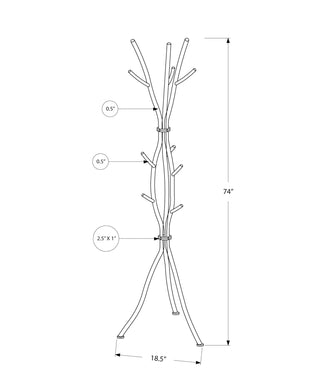 Sunvega Freestanding Black Metal Coat Rack with 11 Hooks for Entryway and Bedroom